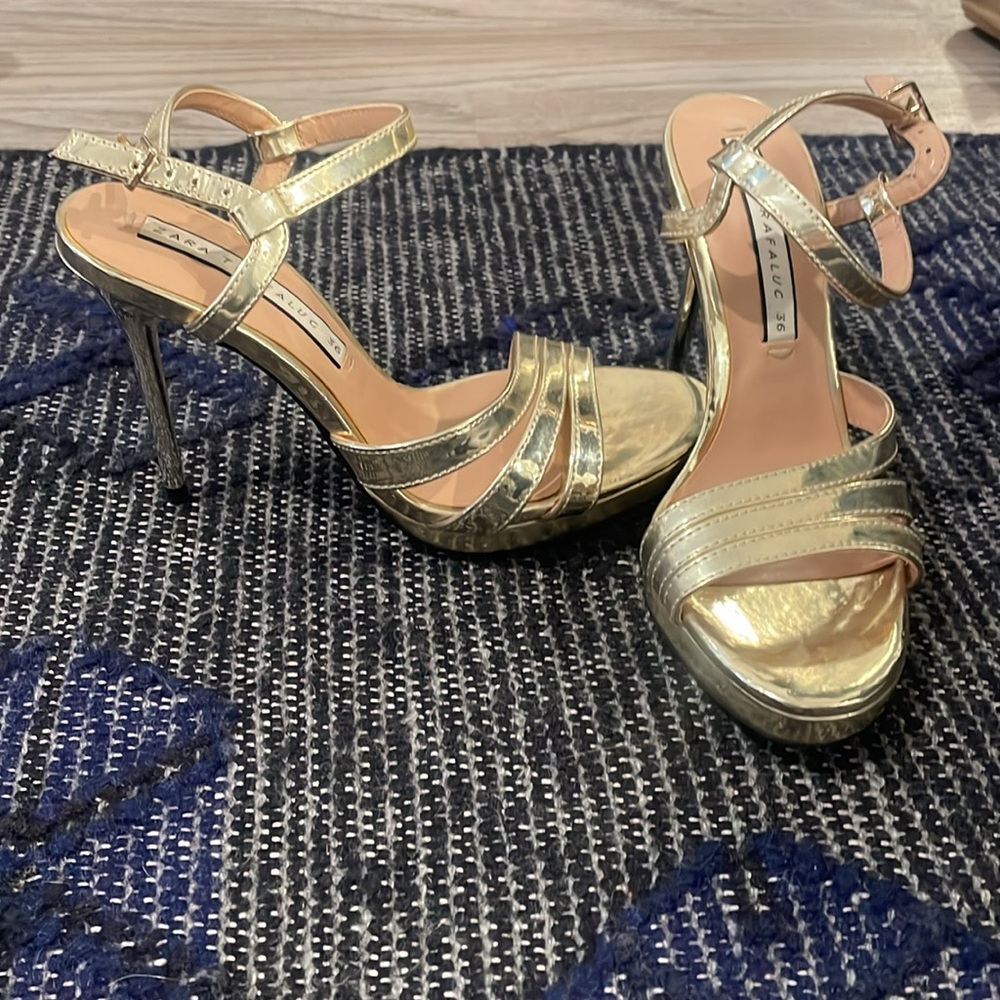 Zara gold heels